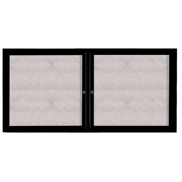 Aarco Outdoor Enclosed Bulletin Board w/ Al Frame, Powder Coated Black, 36''Hx72''W ODCC3672RBK - main