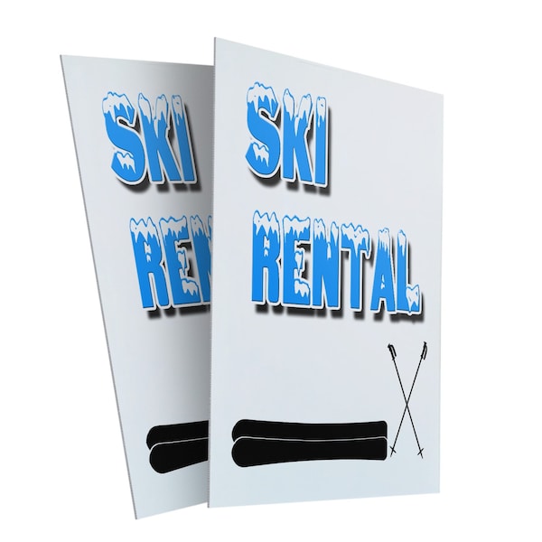 Signmission Ski Rental, Plastic Signs Only 24 Inch x 36 Inch, Corrugated Plastic, 2PK CSB-2436-2PACK-Ski Rental - main