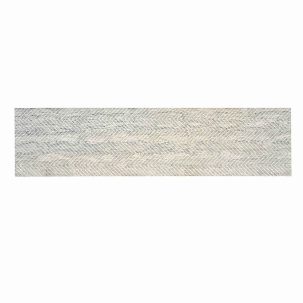 Apollo Tile Artisana 3x12 in. Gray Textured Limestone Etched Chevron Elongated Subway Tile (5 sq ft/case) 20PK APLEFT8803GRA - main