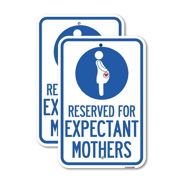 Signmission Reserved for Expectant Mothers With Graphic, 12'' X 18'' 2 Signs, Heavy Gauge Aluminum, 2PK A-1218-2PACK-23202 - main