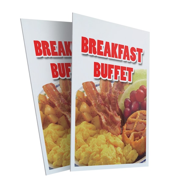 Signmission Breakfast Buffet, Plastic Signs Only 24 Inch x 36 Inch, Corrugated Plastic, 2PK CSB-2436-2PACK-Breakfast Buffet - main