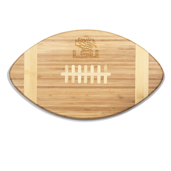 Picnic Time Family Of Brands NCAA LSU Tigers Touchdown! Football Cheese Board - Novelty Charcuterie Board 896-00-505-293-0 - main