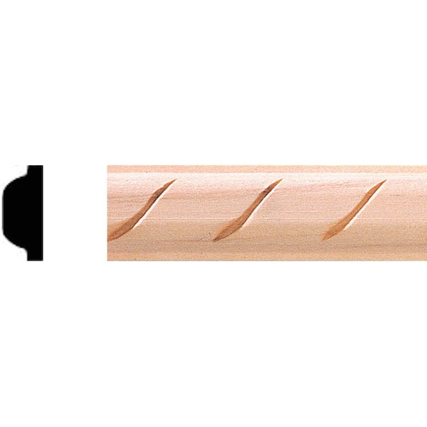 House Of Fara 3/8''x3/4''x8 ' Hardwood Decorative Detail Rope Molding 519 - main