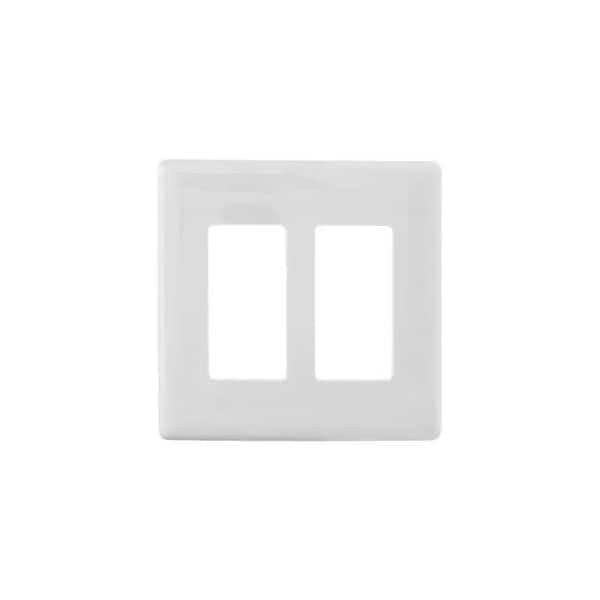 Hubbell Wiring Device-Kellems Wallplate, 2G Dec, Snap-On, White NPS262W - main