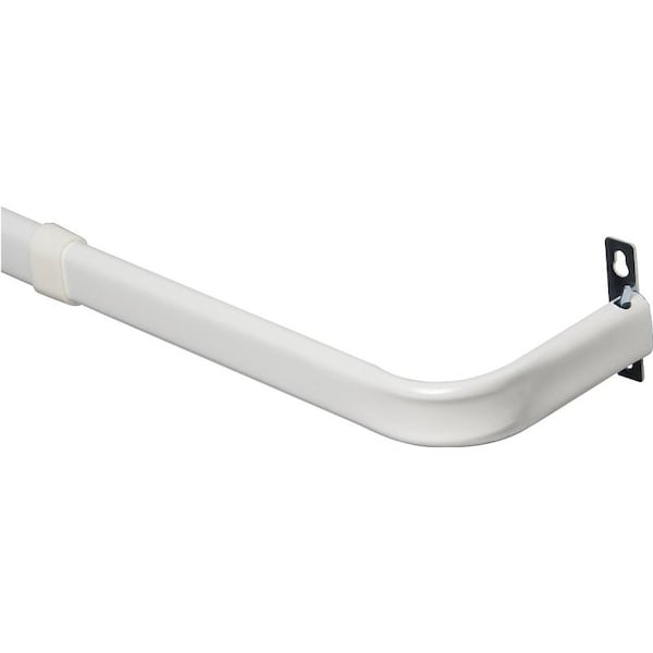 Kenney Mfg Curtain Rod, 1 in Dia, 28 to 48 in L, Steel, White KN526 - main