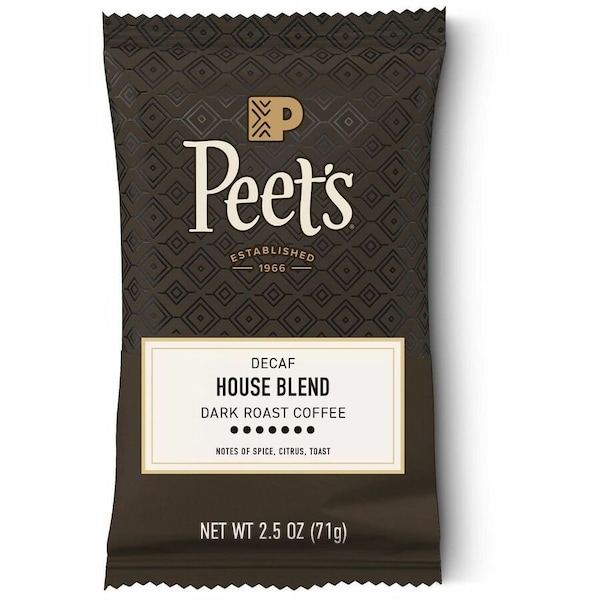 Peets Coffee Peet's CoffeeTM Decaf House Blend Coffee, 2.5 oz, House Blend, Decaffeinated, 6PK 504913 - main
