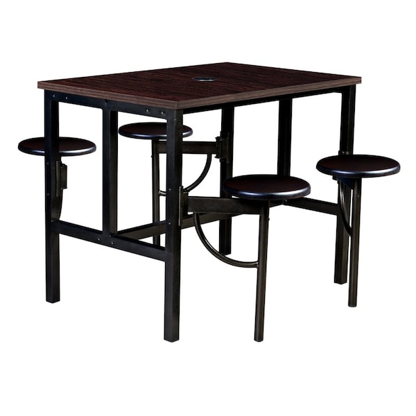 Regency Endure Standing Height Table & Chair Set with 4 Pull-Out Stools, Walnut Top, Walnut Wood Seats 9004-WLT-WLT - main