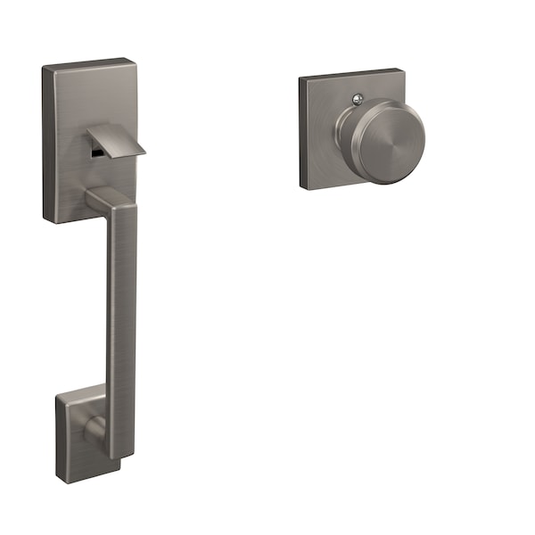 Schlage Residential Century with Bowery Knob with Collins Rose Bottom Half Handleset with 16080 Latch and 10063 FE285CEN619BWECOL - main