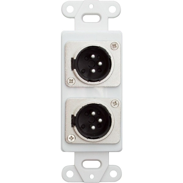 Cable Wholesale Decora Wall Plate Insert, White, Dual XLR Male to Solder Type 301-2006 - main