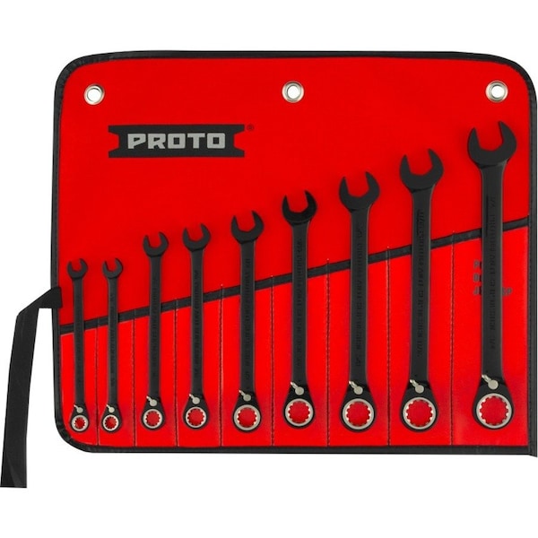 Proto Ratcheting Wrench Set (JSCV-9S), Black Chrome, 9-Piece JSCV-9S - main