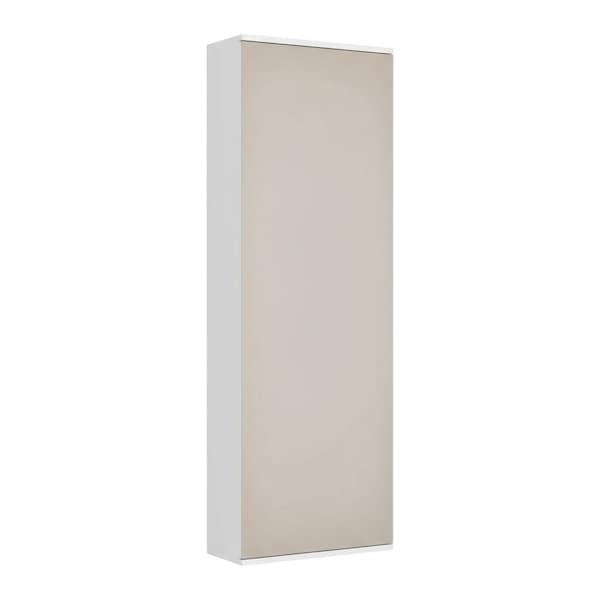 Homeroots White Ten Pair Wall Mounted WoodShoe Rack 478443 - main