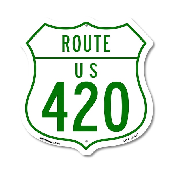 Signmission Route Marker Shield Sign Us 420, 18 Inch X 18 Inch, Plastic Sign SHI-P-18-477 - main
