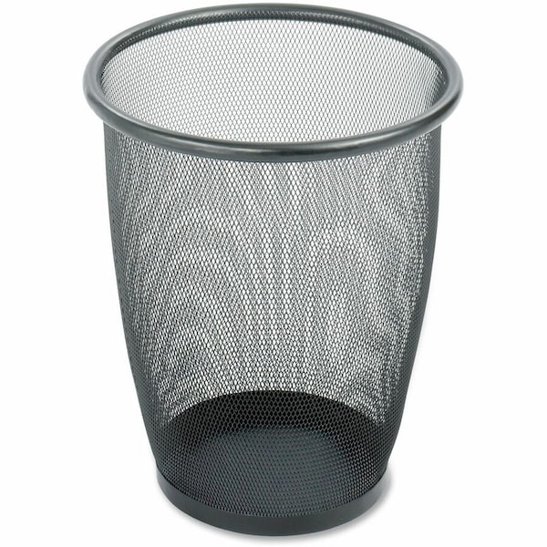 Safco 5 gal Round Indoor Metal Can, Black, Open Top, Steel, 13 in 9717BL - main