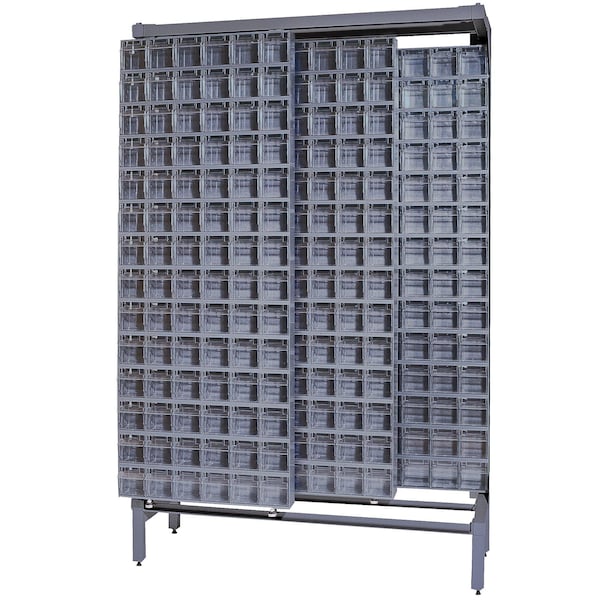 Quantum Storage Systems FREE STANDING SLIDER W/56 GRAY TILT BINS QS-306-56GY - main