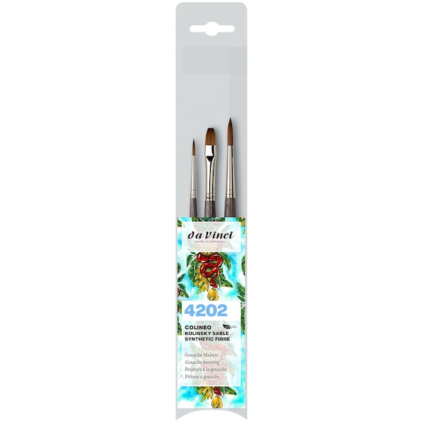 Da Vinci COLINEO Synthetic Red Sable Brush Set, Gouache, 3-Piece Set VA-4202_0 - main
