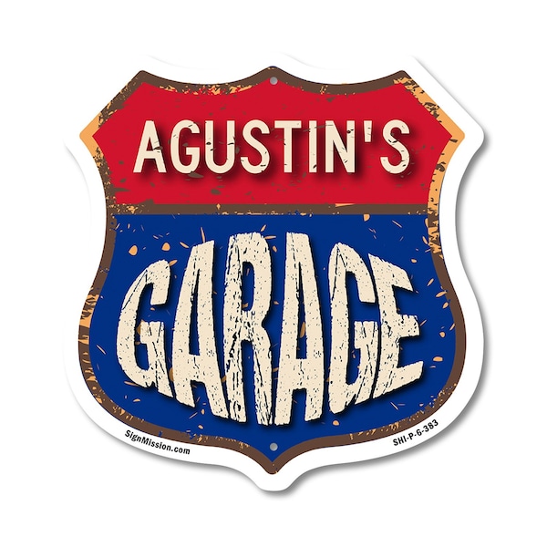 Signmission Agustin's Garage, 6 Inch X 6 Inch, Plastic Sign SHI-P-6-383-AGUSTIN - main
