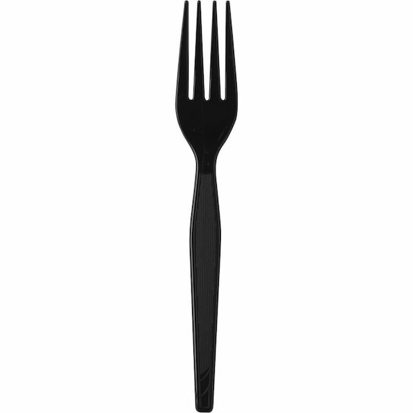 Dixie Individually Wrapped Heavyweight Forks, Plastic, Black, 1000PK FH53C7 - main