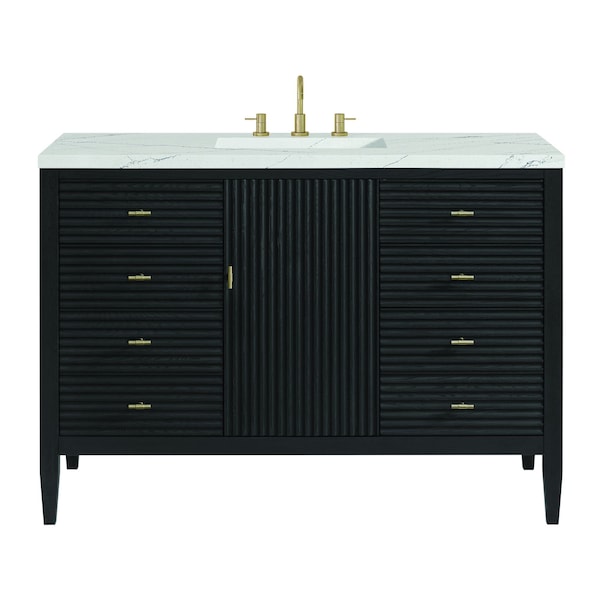 James Martin Vanities Myrrin 48'' Vanity, Carbon Oak w/ Ethereal Noctis Silestone Top w/FreePower Wireless Charger 485-V48-CBO-FENC - main