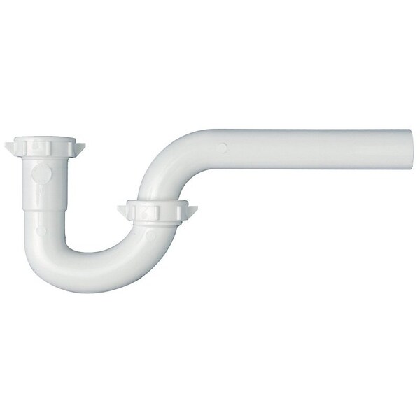Plumb Pak P-Trap, 1-1/2 x 1-1/2, 1-1/2 x 1-1/4 in, Slip, PVC, White PP20940 - main