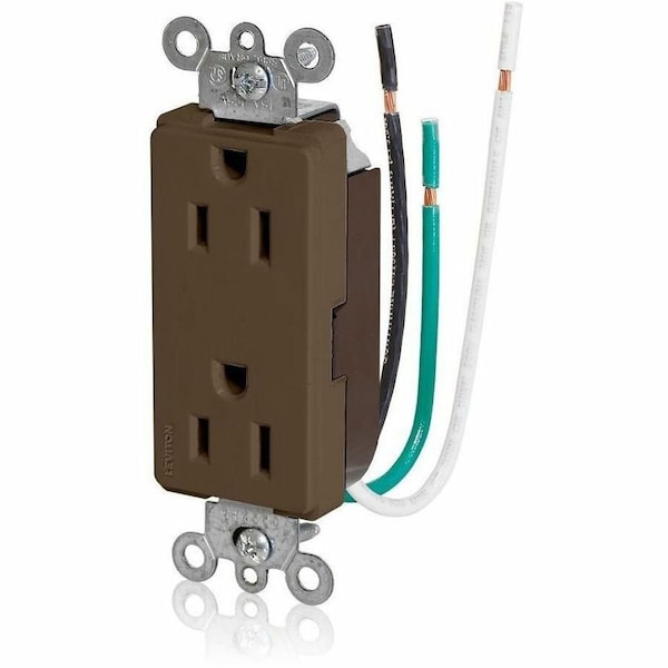 Leviton Commercial Grade Decora Receptacle, 15 Amp, 125 Volt 16252-L0 - main