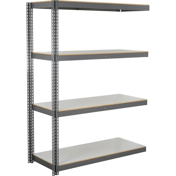 Global Industrial 4 Shelf, Heavy Duty Boltless Shelving Add On, 60"Wx36"Dx96"H, Laminate Deck B3165075 - main