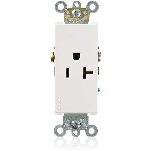 Leviton PlugsandReceptacles, 20A, 125VAC, Wht, Nylon 16341-W - main