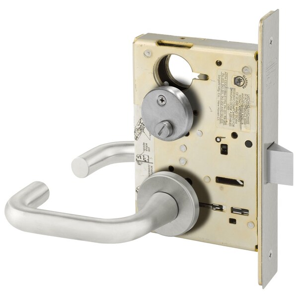 Sargent Grade 1 Privacy Bath/Bedroom Mortise Lock, J - Lever, LN - Rose, Field Reversible, ASA Strike, Sati 8265 LNJ 32D - main