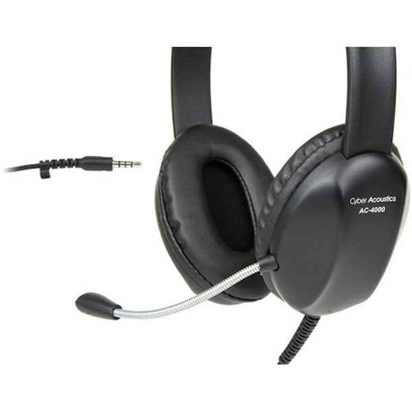 Cyber Acoustics Cyber Acoustics AC-4000 Headset - Stereo - Mini-phone (3.5mm) - Wired - Over-the-head - Binaural AC4000 - main