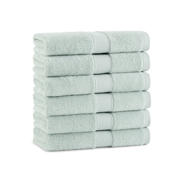 Arkwright Home Egyptian Cotton Hand Towel 16x30 Sage Green - Pack of 6, 6PK P-EGYP-1630-SGE - main