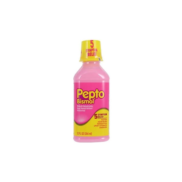 Pepto-Bismol Liquid, Antacid/Antidiarrhea, 262mg, Original, 12oz Bottle 37000003203 - main