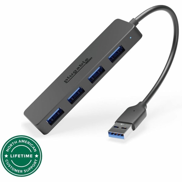 Plugable 4 Port USB Hub 3.0, USB Splitter for Laptop, Compatible with Windows, Surface Pro, PC, Chr USB3-HUB4A - main