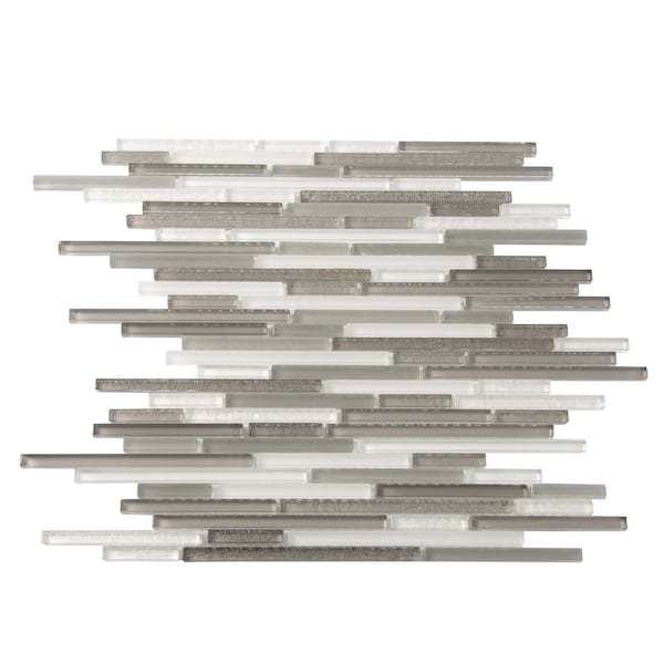 Apollo Tile Gray 11.8 in x 11.8 in Glass Glossy Floor and Wall Mosaic Tile 4.83 sqft/case, 5PK APLCAS88001A - main