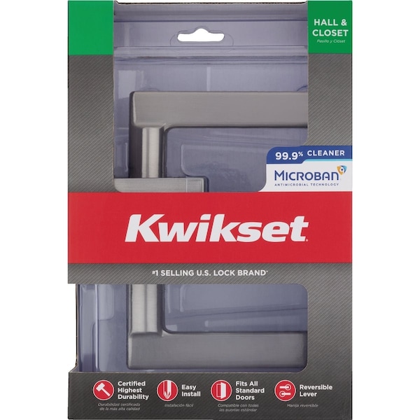 Kwikset Halifax Satin Nickel Steel Passage Lever 720HFL SQT 15 CP - main
