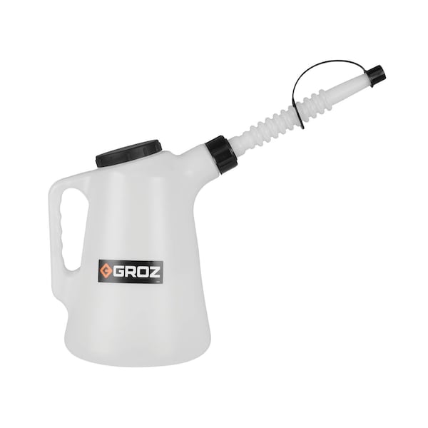 Groz Usa Professional Plastic Measures with Flexible Spout and Dust Cap, 5 Quart MSR/P/F-5/PRO - main