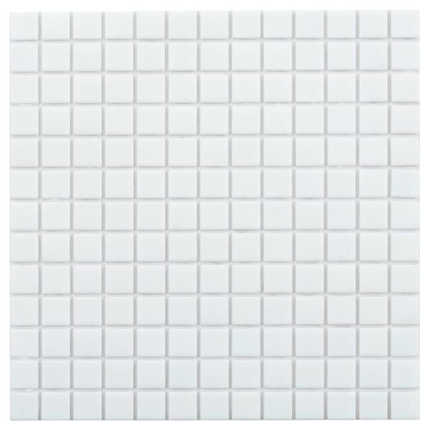 Apollo Tile Dune 12 in. x 12 in. Glossy Rice White Glass Mosaic Wall and Floor Tile 20 sq. ft./case, 20PK APLSA88WH102A - main