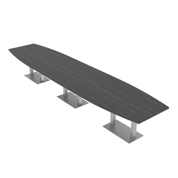 Skutchi Designs Boat Conference Table With Power Unit, 48 in W, 192 in L, Grey HAR-BOT-48x192-DOU-WA7949-NA - main