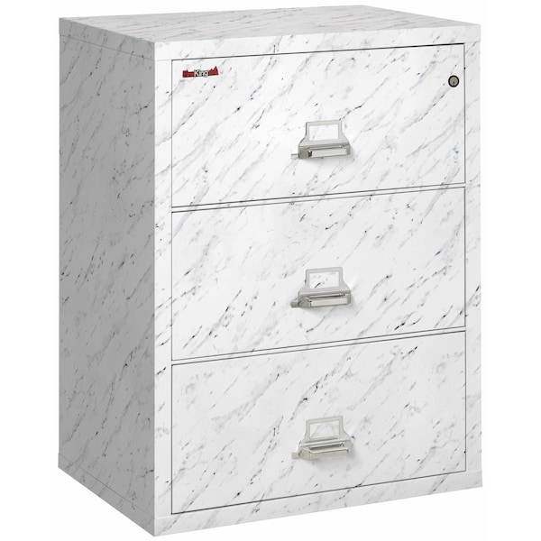 Fireking 3 Drawer, 1 Hr Fire & impact rated, 31" wide lateral Calcutta Marble 3-3122-CMA - main