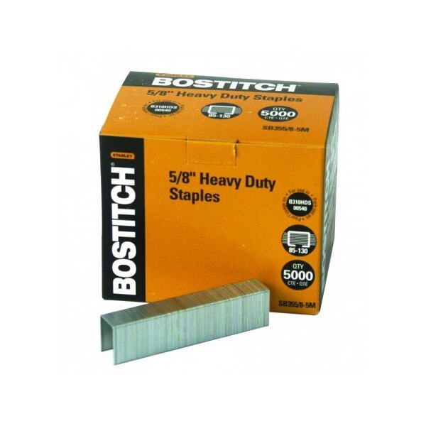 Bostitch Heavy Duty Premium Staples, Staples 85-130 Sheets, 5/8in - 5,000 Staples SB355/8-5M - main