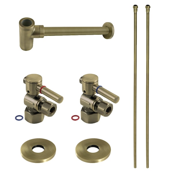Kingston Brass Plumbing Sink Trim Kit with Bottle Trap, Antique Brass CC43103DLLKB40 - main