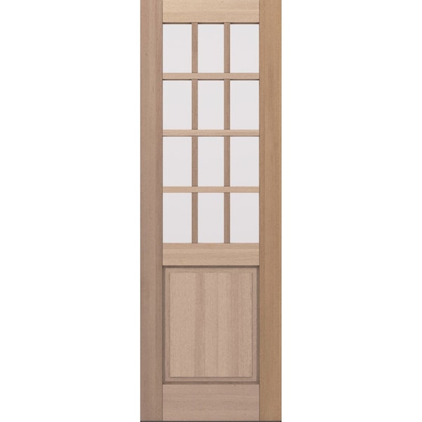 Doornmore G5012, 33.75" x 98" ( 32" Door) Left Hand, Mahogany SDL 12 Lite, 1/2 Lite Exterior Door G5012-SW-3296_1_LI - main
