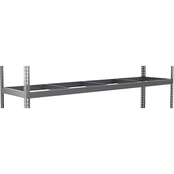 Global Industrial Additional Shelf, Double Rivet Channel, No Deck, 96inW x 36inD, Gray 502416 - main