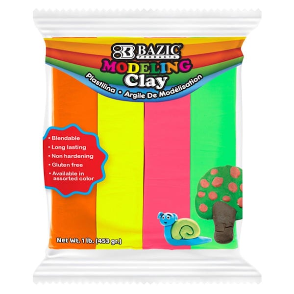 Roomfactory 1 lbs 4 Modeling Clay Sticks, Fluorescent Color RO3333004 - main