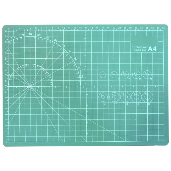 Multicomp Pro Cutting Mat, A4, 8.66 in. 11.81 in. 0.11 in., Polyvinyl Chloride, Dbl Sided, Self-healing, Grn MP008311 - main