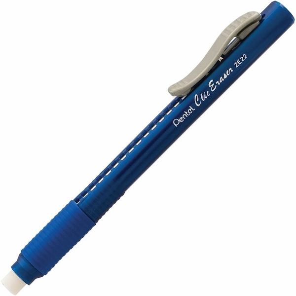 Pentel Clic Erasers® Grip, Blue Barrel, PK12 ZE22C - main