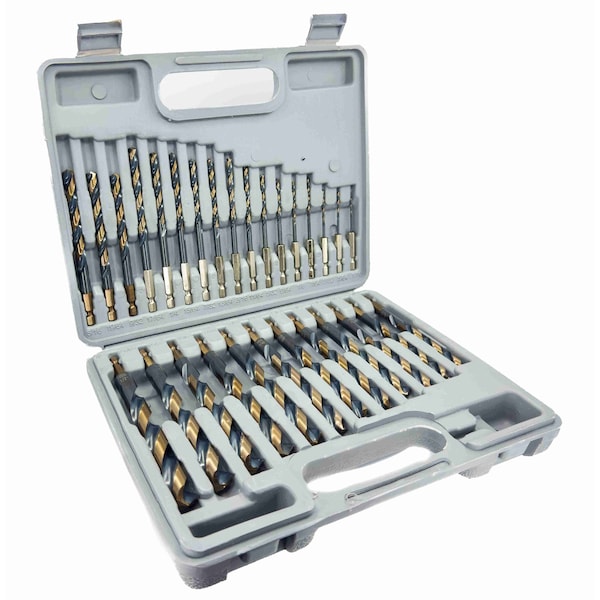 Drill America 29 Piece Quick Change Hex Shank Drill Bit Set 1/16" - 1/2" Plastic Case KFDHEX29-PC - main