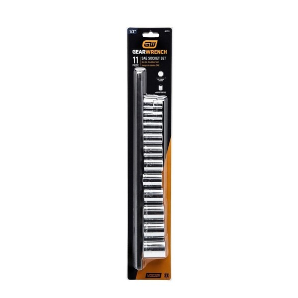 Gearwrench 80303 Standard Socket Set, Alloy Steel, Full Polish Chrome 80303G - main