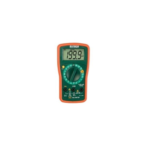 Extech Digital Multimeter, 600 V Max DC, 0.1 V Max AC, Average, 1,999 Instrument Counts, LCD MN35 - main