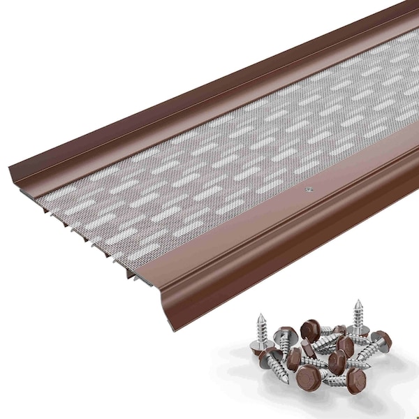Waterlock Micromesh 6" Half Round Aluminum/SS Gutter Guard, Royal Brown, 35ft WM-6HR-035-RBN - main