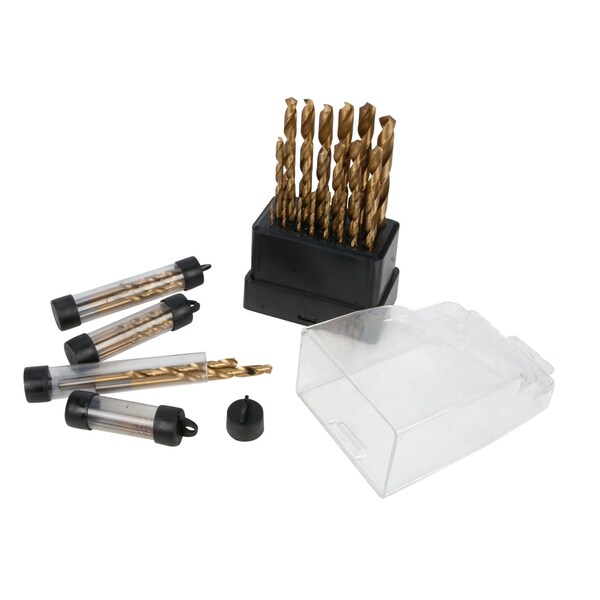 Performance Tool 63 pc. Titanium Drill Bit Set, HSS Bits, Storage Case W9012 - main