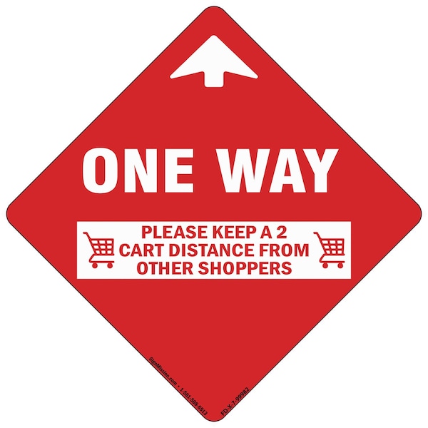 Signmission One Way Arrow 2 Cart Distance Non-Slip Floor Graphic, 7" x 7", FD-2-X-7-99982 FD-2-X-7-99982 - main